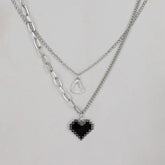 Pixel Heart Chains Necklace