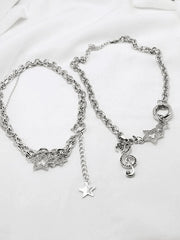 Rhinestone Decor Charm Necklace