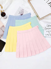 Candy Solid Pleated Mini Skirt