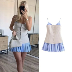 Strapless Patchwork Mini Dress