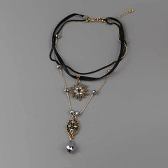 Baroque Stars Drops Multilayer Necklace