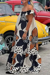 College Print Off The Shoulder Printed Dress Dresses