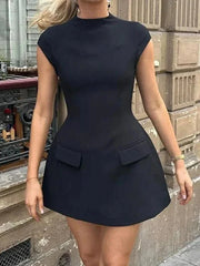 Slim Mini Dress With Pockets