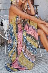 Fashion Street Prin Backless V Neck A Line Dresses
