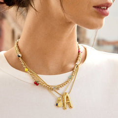 Cluster Charm Necklace Chain - Silver Cable Chain