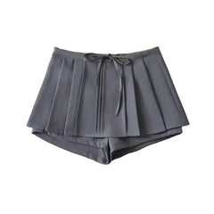 Knotbow Pleated Mini Skirt