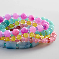 Darcy Semi-Precious Beaded Bracelet Set - Light Multi