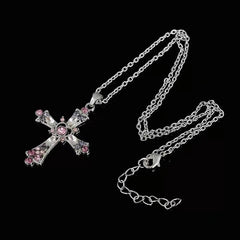Vintage Punk Diamond Cross Necklace