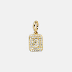 Block Pavé Number Cluster Charm - 3