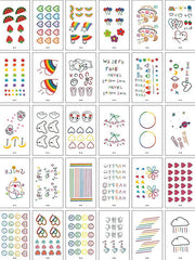 30Sheets Mixed Cartoon Pattern Tattoo Sticker