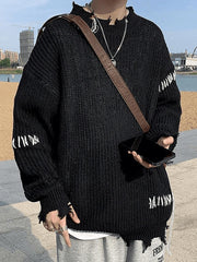 Men'S Irregular Hole Sweater