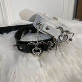Punk Heart Cross Choker