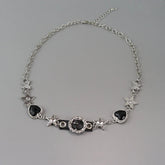 Glittering Black Heart Necklace