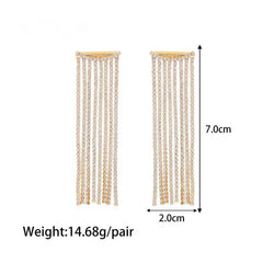 Women'S 18K Gold Plated Long Chain Tassel Earrings