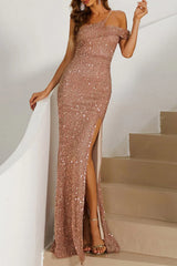 Elegant Solid Patchwork Zipper Off The Shoulder Evening Dress Dresses