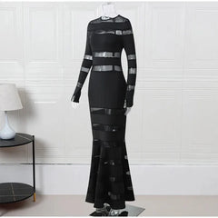 Chic Solid Hollow Out Maxi Dress
