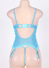 Women'S Fashion Floral Lace Bustier Set