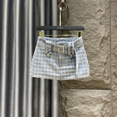Retro Embroidered Mini Denim Skirt