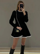 Splice Lace Mini Flare Dress