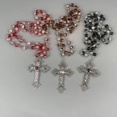Gothic Beaded Cross Necklace
