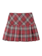 Plus Size Academia Red Mini Skirt