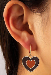 Heart-Shaped Pendant Earrings