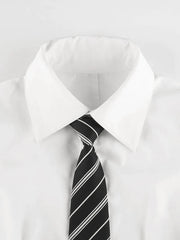 Tie Design White Cropped Blouse