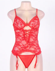 Women'S Fashion Floral Lace Bustier Set