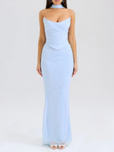 Strapless Corset & Fluted Hem Maxi Skirt Set