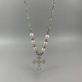 Alt Pearl Cross Necklace