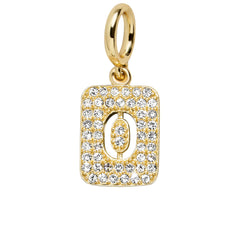 Block Pavé Number Cluster Charm - 0