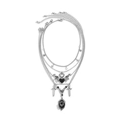 Punk In Darkness Necklace Set 5 Pcs