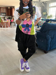 Rhinestones Embellished Casual Tee