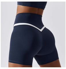 Color Block Crossover Yoga Shorts