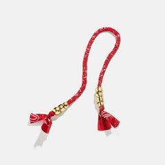 Braided Bandana Bag Charm - Red