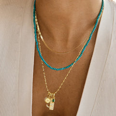 Cluster Charm Necklace Chain - Silver Ball Chain