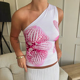 Pydshop Shira Large Floral Print One Shoulder Top