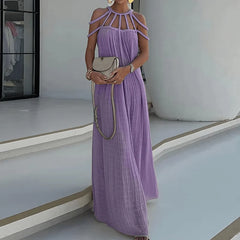 Hollow Out Party Club Off The Shoulder Maxi Dress