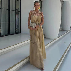 Lace Up Hollow Out Long Evening Party Gowns
