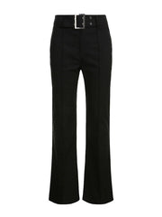 Buckle Belted Flare Leg Pants