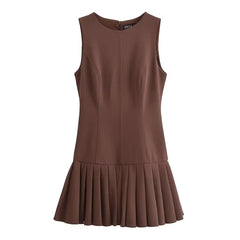 Chic Sleeveless Pleated Mini Dress