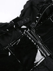 Lace Paneled Pu Corset Top