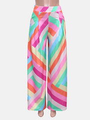Floral Wide Leg Pants With Pockets