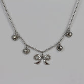 Girly Heart Bow Necklace
