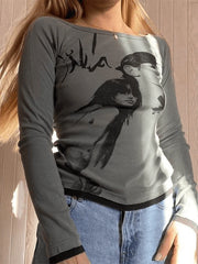 Long Sleeve Screen Print Tee