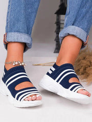 Striped Cutout Sandals