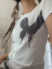 Short Sleeve Butterfly Graphic Tee