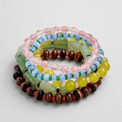 Darcy Semi-Precious Beaded Bracelet Set - Muted Multi