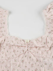Layla Floral Flutter Sleeves Top