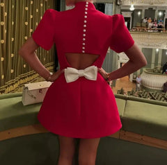 Elegant Formal O-Neck Mini Dress